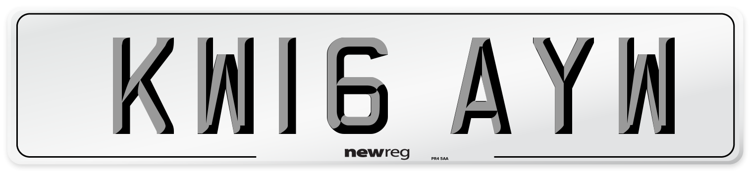 KW16 AYW Number Plate from New Reg